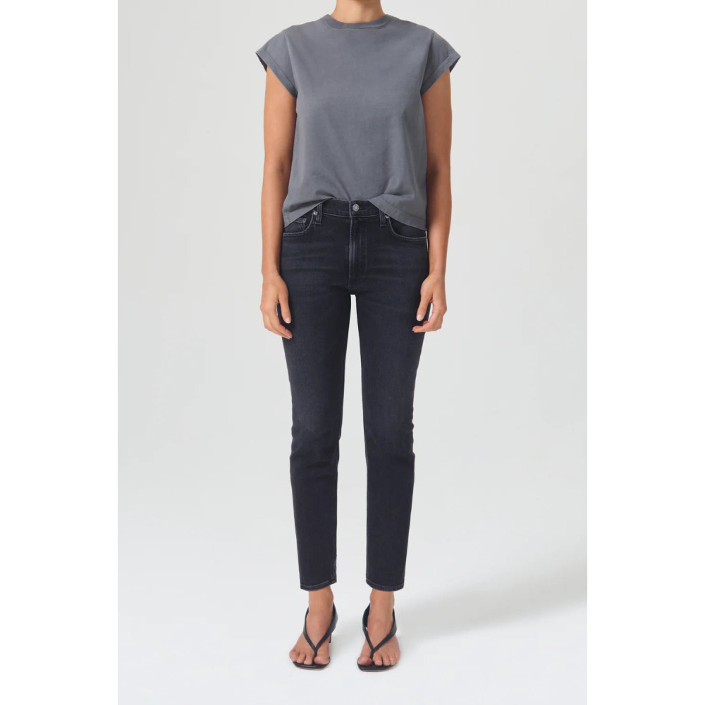 Rubis Glow Mid Rise Slim Crop