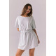 Taffetas Wave Drawstring Dress