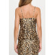 Vida Symmetry Print Satin Cowl Neck Tank Top