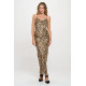 Vida Symmetry Print Satin Cowl Neck Tank Top