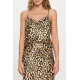 Vida Symmetry Print Satin Cowl Neck Tank Top