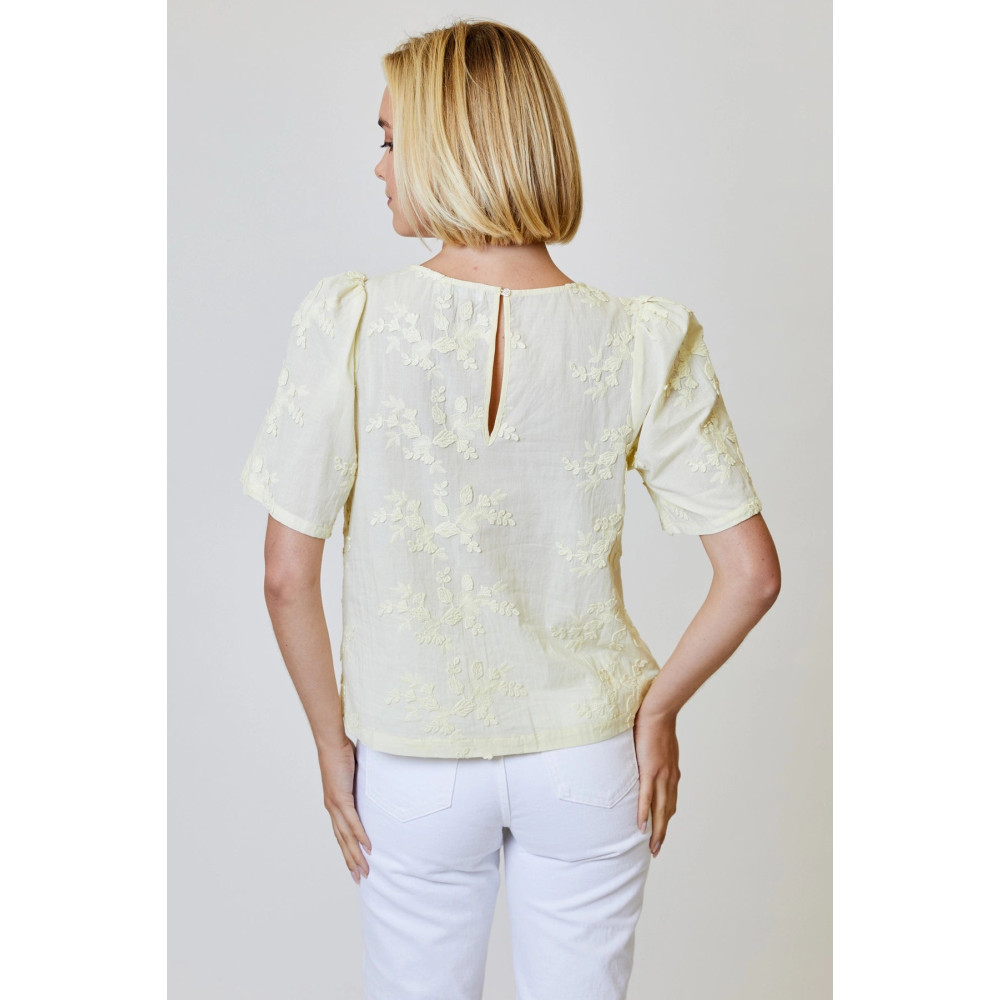Nebula Glow Flower Applique Top