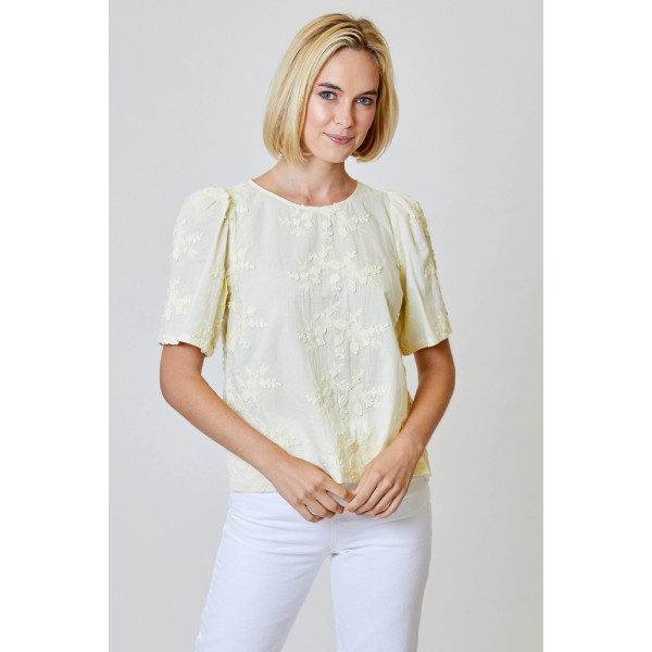 Nebula Glow Flower Applique Top