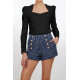 Moda Lumina Ruffle Trim Top