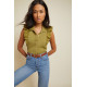 Cadencia Ruffle Button Top