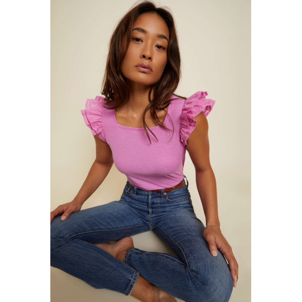 Ardore Square Neck Ruffle Top