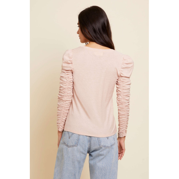 Luna Shirred V neck