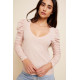 Luna Shirred V neck