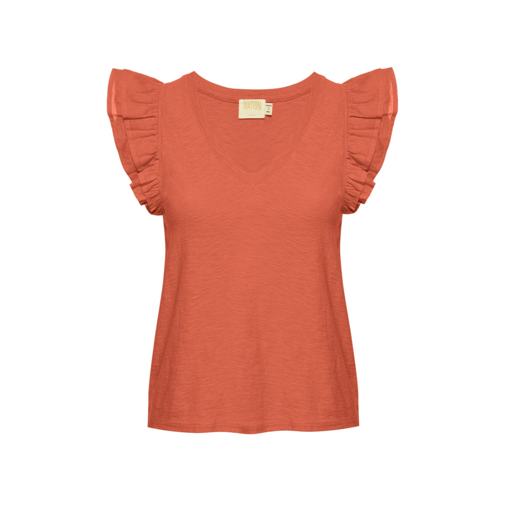 Autumn Luxe Contrast Ruffle Tank