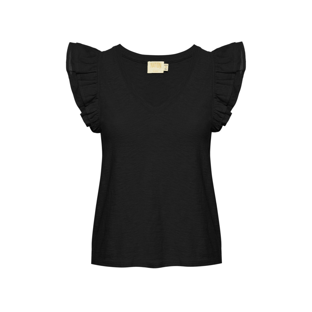 Autumn Luxe Contrast Ruffle Tank