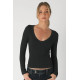 Pattern V-Neck Long Sleeve