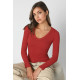 Pattern V-Neck Long Sleeve
