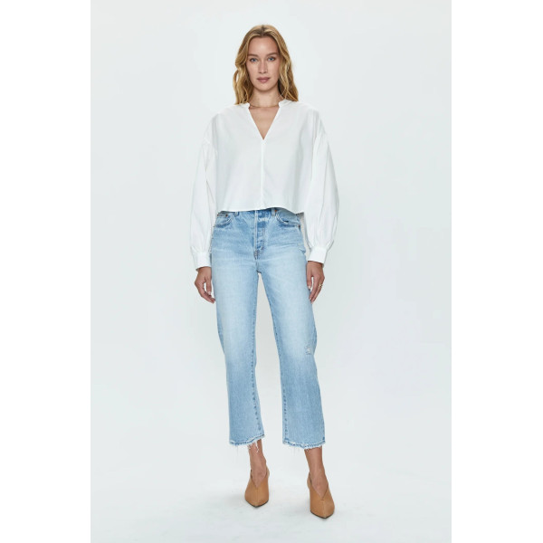Onyx Crop High Rise Straight Jean
