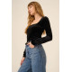 Lush Rush Come True Square Neck Velvet Long Sleeve