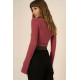 Pixel Ruched Side Brushed Rib V-Neck