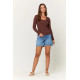 Shimmer Vibe Scoop Rib Long Sleeve