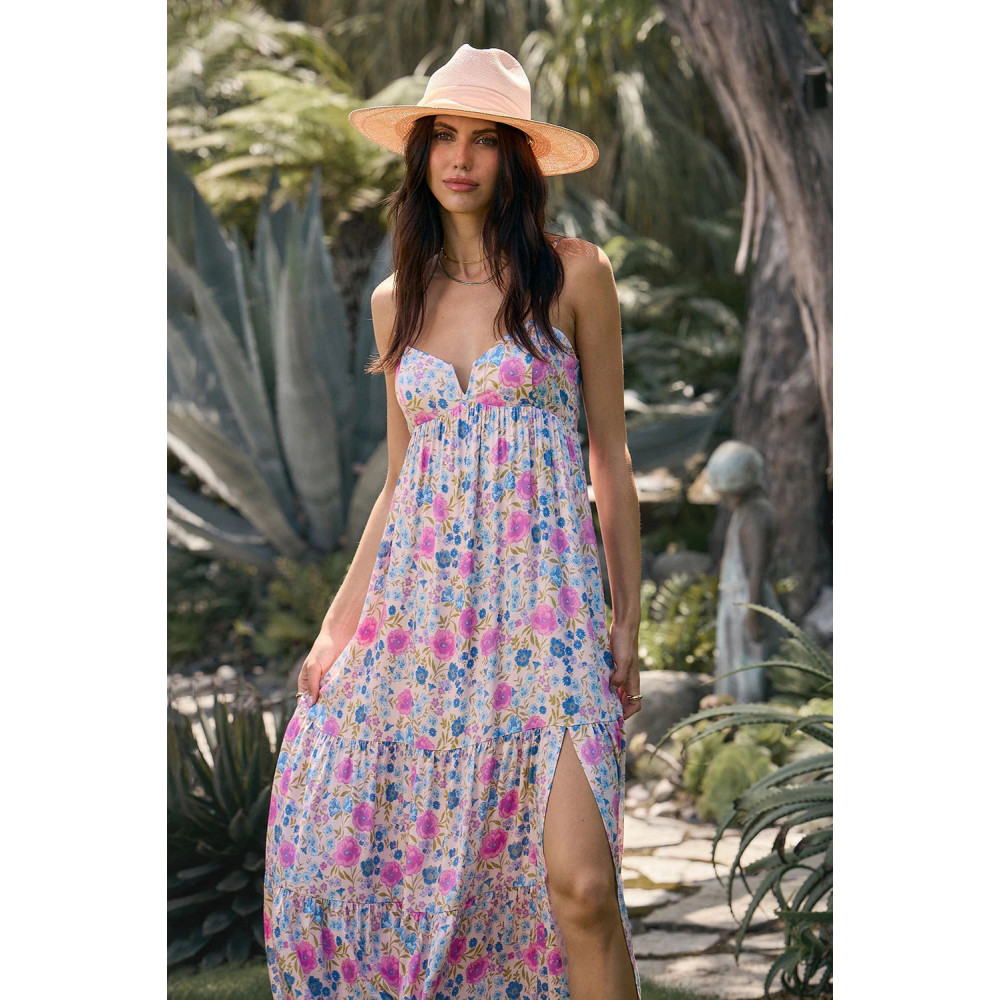 Link Calma Floral Midi Dress