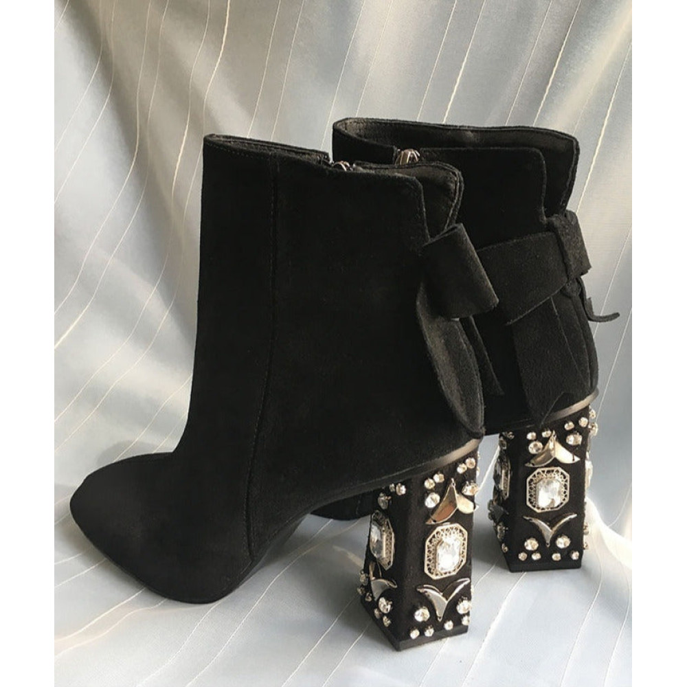 Alba Crystal Suede Heels